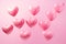 Glossy Pink Heart Balloons Floating Serenely