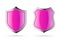 Glossy pink shields vector icon