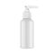 Glossy plastic bottle with dispenser mockup for liquid soap, shampoo, shower gel, lotion, body milk.