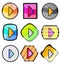 Glossy Play Button Icon Set