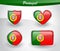 Glossy Portugal flag icon set