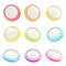 Glossy rainbow colored plastic round buttons