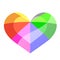Glossy rainbow colour heart