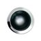 Glossy realistic chrome black button silvery. Circle geometric icon technology with shadows, stainless steel for logo, design