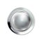 Glossy realistic chrome button silvery. Circle geometric icon technology with shadows, stainless steel for logo, design concepts,