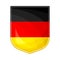 Glossy Rectangular German Badge with National Colors Vector Illustration