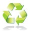 Glossy recycle symbol