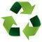 Glossy recycle symbol