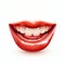 Glossy Red Lips with a Bright Smile. Generative ai