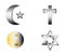 Glossy religion icons vector