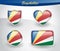 Glossy Seychelles flag icon set