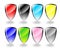 Glossy shields set vector