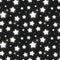 Glossy silver stars in the dark, seamless pattern