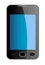 Glossy smart phone with blue touch screen