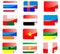 Glossy stickers with flags