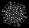 Glossy Triangular Network Mesh Coronavirus Cell Icon with Light Spots