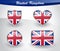 Glossy United Kingdom flag icon set