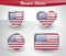 Glossy United States flag icon set