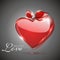 Glossy valentine red heart