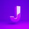 Glossy violet letter J uppercase violet matte background