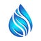 Glossy water drops symbol icon.