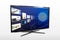 Glossy widescreen high definition tv screen with streaming video