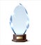 Glossy winner trophy. Crystal award prize. Realistic shiny glass
