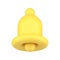 Glossy yellow ring bell notification media message application button 3d icon realistic vector