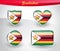 Glossy Zimbabwe flag icon set
