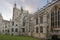 Gloucester Cathedral exterior image wide angle. Religion winter