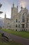 Gloucester Cathedral exterior image wide angle. Religion winter