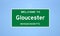 Gloucester, Massachusetts city limit sign. Town sign from the USA.