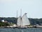 Gloucester schooner ship near Ten Pound Island Lighthouse