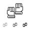 Glove, Gloves, Goalkeeper, Sport Bold and thin black line icon set