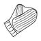 Glove Mitt Brush Comb Massage Bath Icon. Doodle Hand Drawn or Outline Icon Style