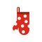 Glove potholder with polka dots icon, flat style
