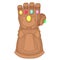 Glove of Thanos superhero on a white background.