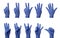 Gloved hand counting one to ten in American Sign Language