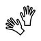 Gloves flat line icon. Medical gloves, gloves for cleaning, gloves for gardening. Simple flat vector illustration for store, web