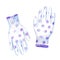 Gloves for gardening with a polka dot pattern