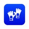 Gloves of goalkeeper icon digital blue