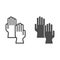 Gloves line and solid icon, clothes concept, Gauntlets sign on white background, Protective gloves icon in outline style
