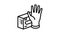 gloves medical line icon animation