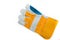 Gloves for workers, construction workers, gaiters. Men\\\'s mittens from a dense, strong fabric on a white background. Gloves  close