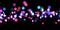 Glow bokeh background. Colorful seamless hero header with glitter particles