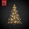 Glow Christmas Tree with lights and sparkles , vector