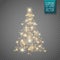 Glow Christmas Tree with lights and sparkles , vector