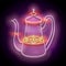 Glow Decorated Turkish Coffee Pot