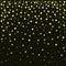 Glow gradient gold glitter confetti. Fallen circle background. Bright explosion for invitation card. Anniversary