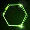 Glow green neon vector hexagon shiny design